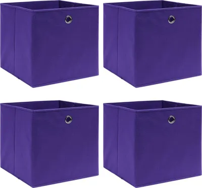 Produktbild von (Angebot 2026)Aufbewahrungsboxen 4 Stk. Lila 32x32x32 cm Stoff GermanyMöbel 46699 - Gartenboxen