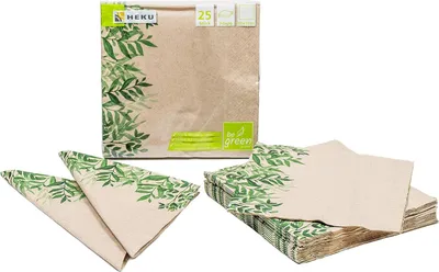 Produktbild von -Einwegset be Green - HEKU 30011-02 - 210-teilig mit Tellern, Messern, Gabeln, Servietten und Pappbechern