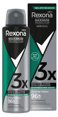 Zdjęcie produktu dla Rexona Intense Fresh, Mężczyźni, Antyperspirant, Dezodorant w spreju, Spray, 150 ml, 96 h