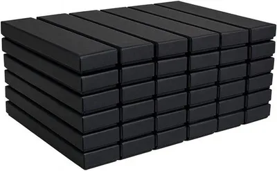 Produktbild von Famanu Set von 24 schwarzen Karton Schmuckboxen - 21 cm x 4 cm x 1,8 cm