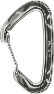 Alukarabiner D CLASSIC wire Drahtbügel von Aliens; silberner Schnappkarabiner für Klettern.