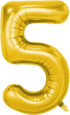 Zdjęcie produktu dla Balon foliowy nr 5, ok. 100 cm, złoty