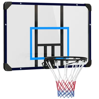 Produktbild von Basketballkorb Wandmontage Basketballbrett mit Korb und Netz für Outdoor, Stahl, 113 x 61 x 73 cm, ideal für Garten & Spielplatz