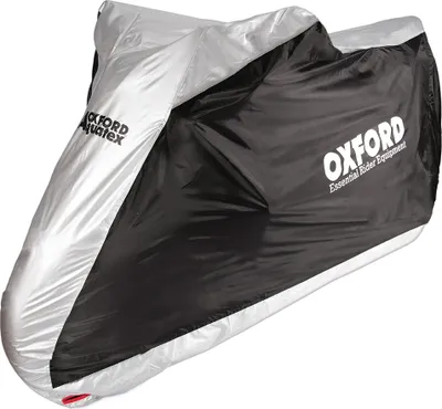 Produktbild von OXFORD Indoor / Outdoor Abdeckplane Aquatex Schwarz/Silber - Motorrad / Scooter - L