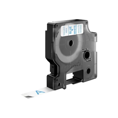 Produktbild von DYMO Original D1-Etikettenband | blau auf weiß | 12 mm x 7 m | selbstklebendes Schriftband | für LabelManager-Beschriftungsgerät, Blau auf weiss, Polyester, Belgien, -18 - 90 °C, DYMO, LabelManager, LabelWriter 450 DUO