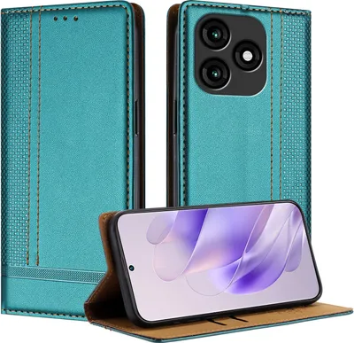 Produktbild von Handyhülle für itel A70 4G Leder Flip Klappbare Schutzhülle mit Standfunktion Grün