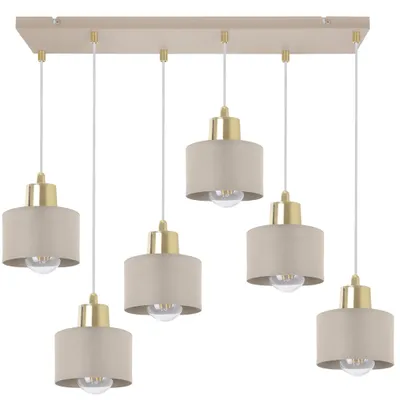 Produktbild von Pendelleuchte PANTA Kaschmir Gold E27 6-flammig – Moderne Hängelampe für Wohnzimmer Esszimmer