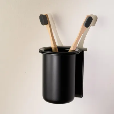 Image de Solidchoice - Support mural pour brosses à dents, en verre et en métal, pour salle de bain