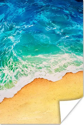 Produktbild von MuchoWow® Poster Meer - Golf - Strand 120x180 cm - Kunstposter