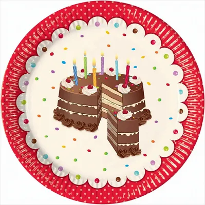 Immagine prodotto di Set di piatti di carta per compleanno grandi 23 cm
