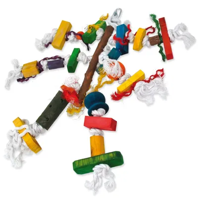 Obrázok produktu pre Hračka BIRD JEWEL pletené závesné drevo - lano 40 cm 1 ks