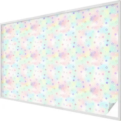 Zdjęcie produktu dla Folia witrażowa - 146x200 cm - wzór witrażowy - nieprzezroczysta dekoracyjna folia do ochrony prywatności - samoprzylepna, ochrona przed promieniowaniem UV - wzór tęczy