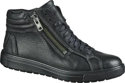 Produktbild von Jomos Herren Glattleder Winter Stieletten in schwarz, Extra Weite H, 10 cm Schafthöhe, echtes Lammfell Futter, warmes Jomos Fußbett