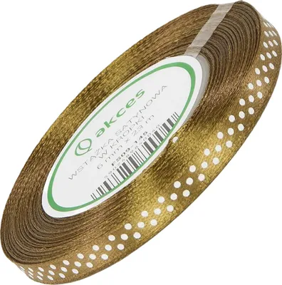Immagine prodotto di NASTRO DI RASO a pois 6 mm - dorato 145 - 23 m - nastro decorativo