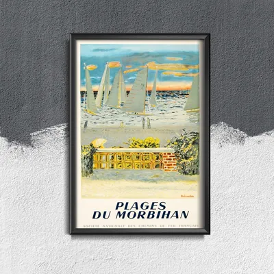 Produktbild von Poster - Canvas - Leinwand - 29,7 cm x 42 cm - Plages du Morbihan, Frankreich