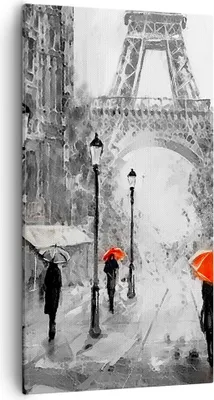 Produktbild von Bild auf Leinwand - Leinwandbild - Paris Stadt Zuhause - 55x100cm - Wand Bild - Wanddeko - Leinwanddruck - Bilder - Kunstdruck - Wanddekoration - Leinwand bilder - Wandkunst - PA55x100-3942