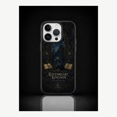 Productafbeelding van iPhone 14 Pro hoesje, telefoonhoesje, beschermhoesje, case met ravenhartmotief – LUNØIR ©