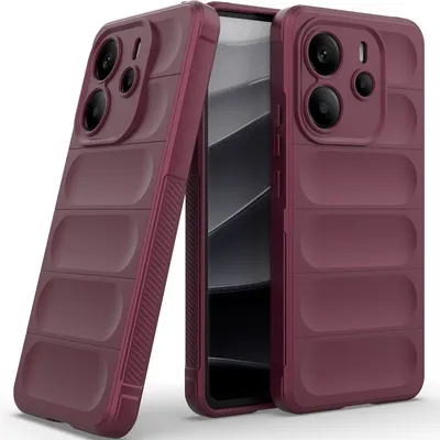 Produktbild von Handyhülle für Xiaomi Redmi Note 14 4G Weich TPU Silikon Stossfest Anti-rutsch Hülle bordeaux