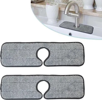 Immagine prodotto di 2 tappetini assorbenti da rubinetto, in microfibra, per cucina e lavandino