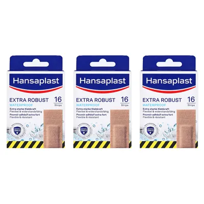 Produktbild von Hansaplast Pflaster Extra Robust Waterproof Pflaster 16 Stück 3er Pack