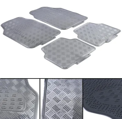 Produktbild von Fußmatten chrom Carbon Optik Riffelblech für viele Fahrzeuge Universal Gummi