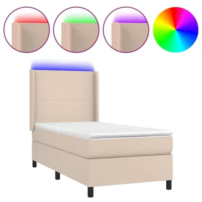 Produktbild von Boxspringbett mit Matratze & LED Cappuccino-Braun 90x190cm