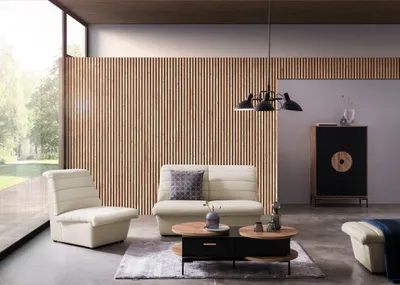 Produktbild von LOOKS by Wolfgang Joop Sessel LOOKS VIII made by DOMO Collection, Designersessel, Einzelsessel, Wohnzimmersessel, Strukturstoff in creme, 72 x 103 cm