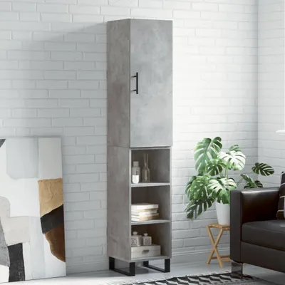 Obrázek produktu pro vidaXL Highboard concrete grey 34,5x34x180 cm odvozený dřevěný výrobek