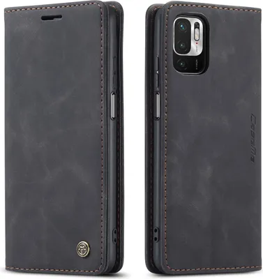 Image de Xiaomi Poco M3 Pro 5G Housse, étui rétro en cuirPolyuréthaneavec fonction de support Housse de protection pour Xiaomi Poco M3 Pro 5G Noir