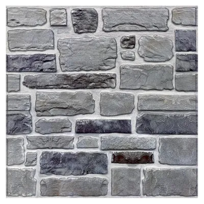 Produktbild von 3D-Tapetenpaneele, selbstklebend, Steinoptik, 10 Stück, 30x30 cm, Wandverkleidung, Ziegeloptik, selbstklebende Tapete, wasserfeste PVC-Wandaufkleber für Wohnzimmer, Küche und Schlafzimmer.