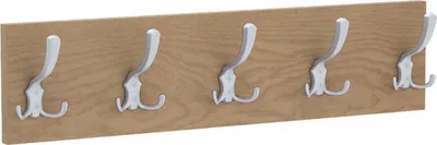 Produktbild von AKKE Eiche hell Garderobenleiste horizontal klein ALU haken BxH: 60x15 cm
