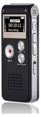 Produktbild von Digitales Diktiergerät, 16GB Mini Aufnahmegerät mit Wiedergabefunktion, USB-wiederaufladbar, MP3-Player für Vorlesungen und Aufnahmen