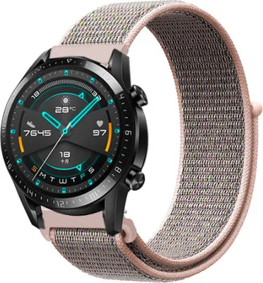 Produktbild von Strap-it Huawei Watch GT 2 Armband Nylon (Rosa Sand)