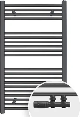 Produktbild von Aquabad Badheizkörper Virgo inkl. Multiblock Eckausführung 60x100cm 413W Anthrazit - Ohne Heizstab / Ohne Heizstabelement