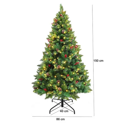 Obrázok produktu pre Vianočný stromček s LED diódami, rôzne typy, teplá biela, 180 LED- ov, 150 cm
