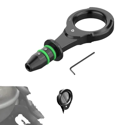 Image de Manette de jauge d'huile, en aluminium durable, joint étanche, de couleur noire