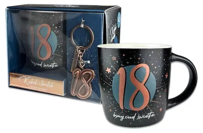 Produktbild von Denim-Beutel mit Metallanhänger – zum 18. Geburtstag