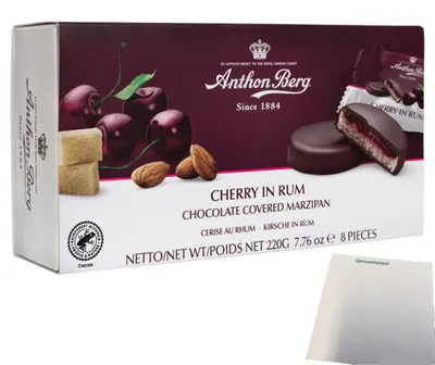 Produktbild von A.Berg Schokolade Kirsche in Rum (220g Packung) + usy Block