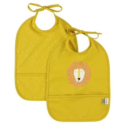 Imagen del producto de Trixie: Pack de 2 baberos impermeables - Mr. Löwe - color amarillo y lavables