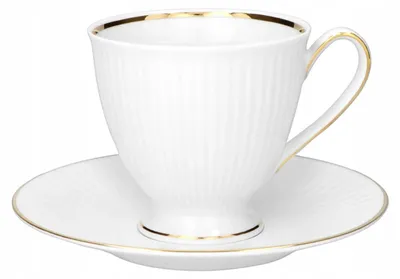 Produktbild von Chodzież Dalia Goldlinie Tasse mit Untertasse Porzellan 250ml