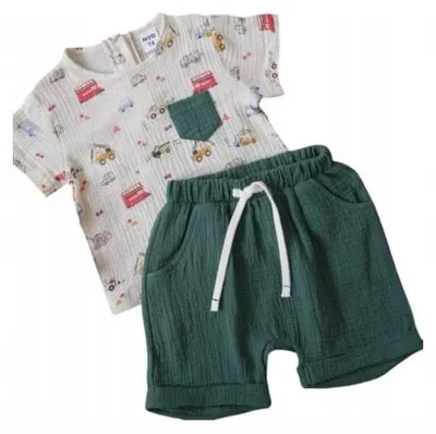 Produktbild von Mod Kids | Kinderdress - Grün - Größe 74 - Baumwolle - Zweiteiliges Set