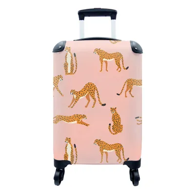 Obrázok produktu pre Kufrík Ručná batožina na kolieskach Malý cestovný kufor so 4 kolieskami Gepard - vzor - mačka - Veľkosť kabíny < 55x40x23 cm & 55x40x20 cm - Foto