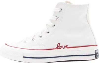 Produktbild von Converse Chuck 70s Hi A19060C In White Red Love – 4.5 UK - 37 EU - 4.5M/6.5F US / White