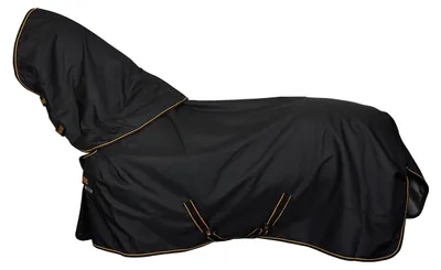 Produktbild von Bucas Outdoordecke 50g mit Halsteil Irish Turnout Light Regendecke Black/Gold 125