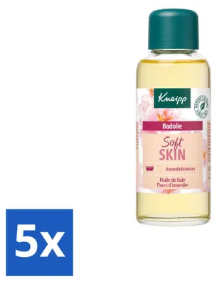 Imagen del producto de 5 unidades de aceite de baño Kneipp con extracto de flores de almendro, para piel seca y sensible, 100 ml cada uno. Paquete económico