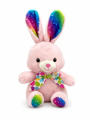 Produktbild von Hase Kuscheltier 28 cm Plüschhase mit Regenbogenohren Stofftier Weiches Kawaii Geschenk für Kinder