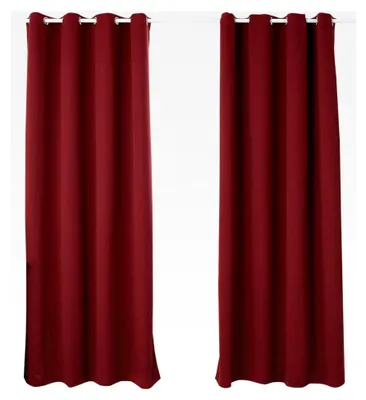 Produktbild von 2er Set Gardinen mit Ösen, Verdunklungsvorhang für Wohnzimmer und Schlafzimmer, blickdicht, gegen Kälte und Hitze, 250 g/m² Dicke, 135 x 225 cm, Bordeaux
