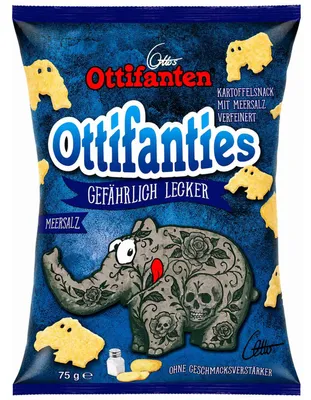 Produktbild von Ottos Ottifanten Ottifanties Kartoffelsnack mit Meersalz 75g