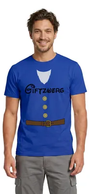 Produktbild von Spreadshirt Giftzwerg Sieben Zwerge Karneval-Kostüm für Erwachsene Männer T-Shirt, XXL, Dunkelblau