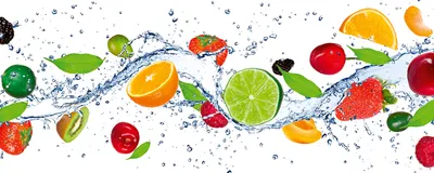 Produktbild von Fototapete - Fruits in Water 375x150cm - Vliestapete